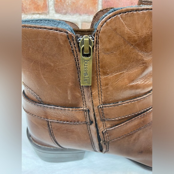 Bussola Antwerpen Rust Brown Leather Womens Ankle Boots Zip Buckle EU40 US 9-9.5 - Picture 5 of 9